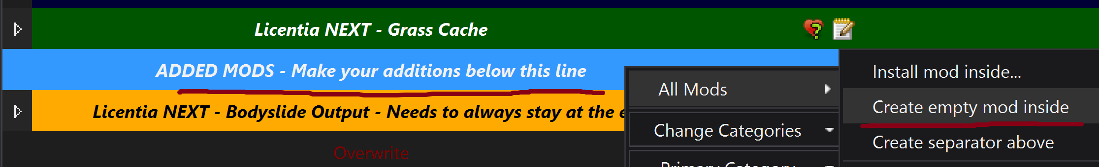 Create Empty Mod